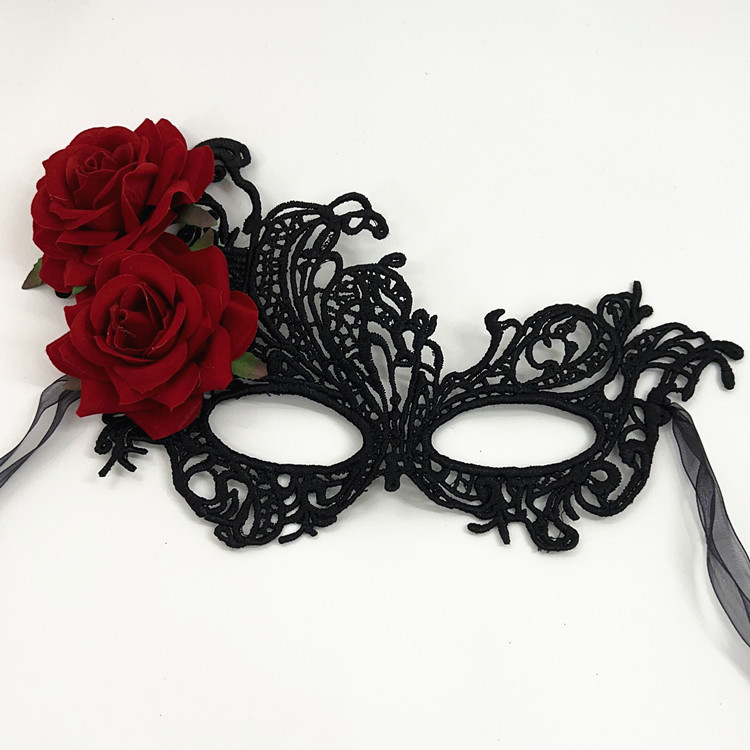 Exclusive for Cross-Border Bronzing Thickened Lace Mask Party Half Face Halloween Masquerade Sexy Sexy Eye Mask