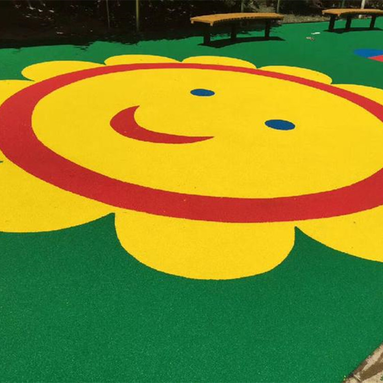 幼儿园塑胶地面施工 彩色图案epdm塑胶场地设计地面铺设