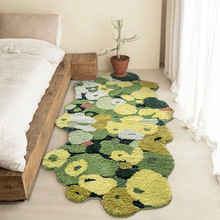 地毯床边毯森林苔藓地垫主卧床前装饰飘窗毯ins加厚客厅异形