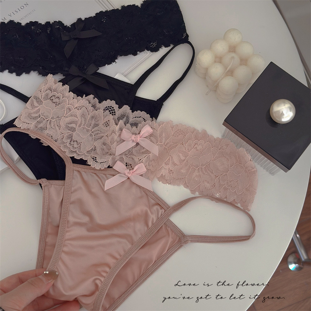 浪漫森林~纯欲网纱蕾丝内裤镂空低腰纯棉裆透视情趣蝴蝶结三角裤