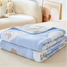 跨境A类全棉卡通六层纱毛巾被纯棉儿童亲肤空调被单人沙发午睡毯