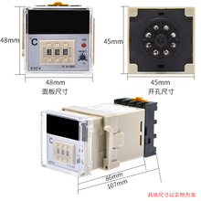 数显温度控制器开关导轨旋钮指针拨码式温控器E5C2-E5C4 K型220V