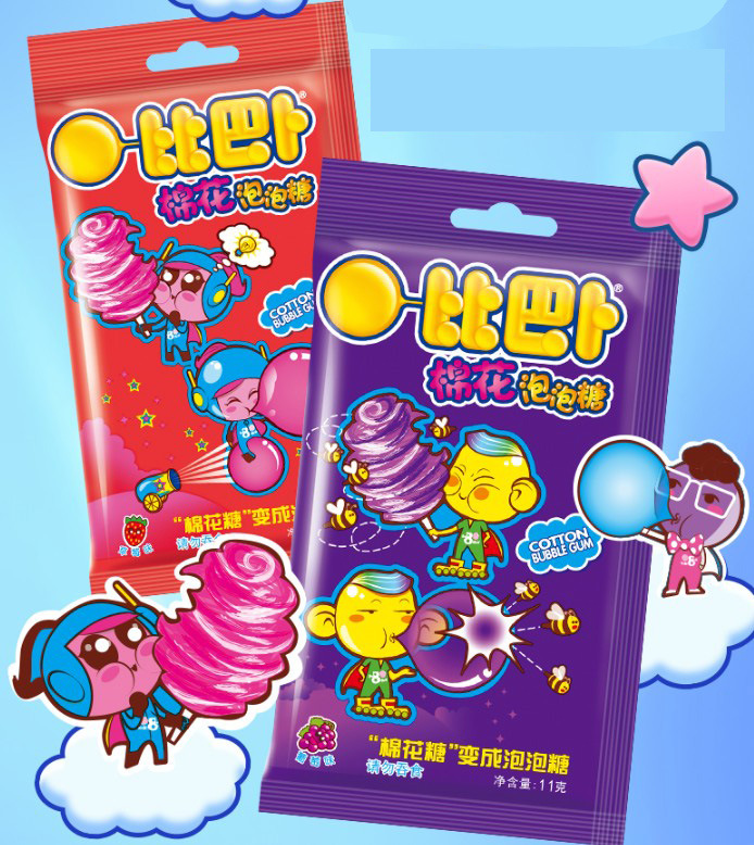 包邮11g*12包比巴卜棉花泡泡糖整盒多口味怀旧趣味零食品泡泡糖