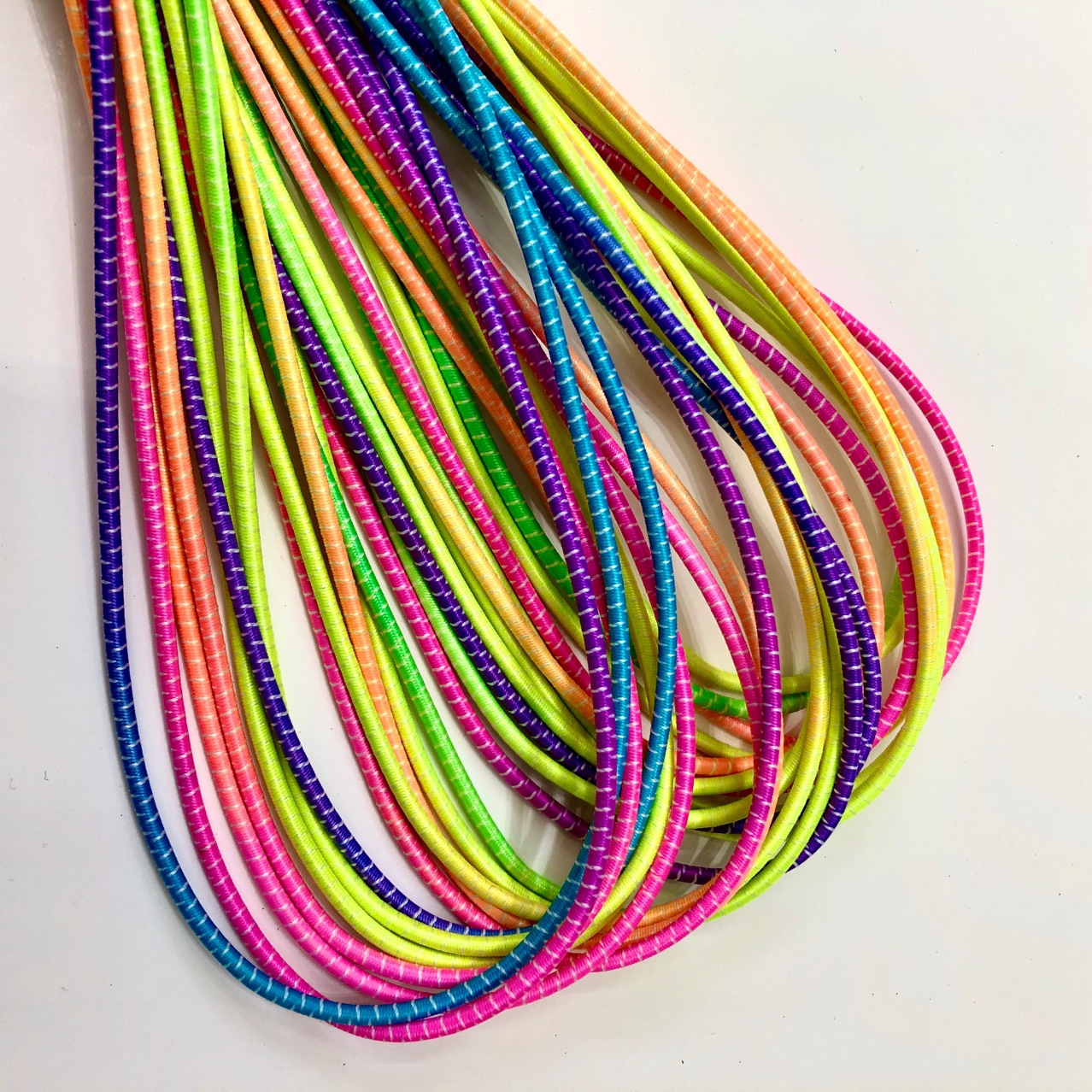 幻彩弹力绳子 橡筋松紧织带绳子 橡皮筋圆绳 七彩跳白点彩色绳子