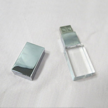 水晶U盘外壳 玻璃优盘外壳 水晶和金属U盘壳 长黑胶体外壳