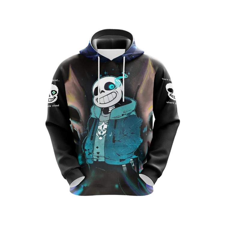 2020传说之下骷髅头sans 同款周边外套3d连帽拉链开衫套头