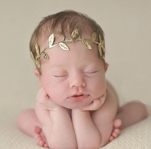 烫金金色银色树叶发带欧美宝宝发饰欧美风头饰亲子款新生儿婴儿