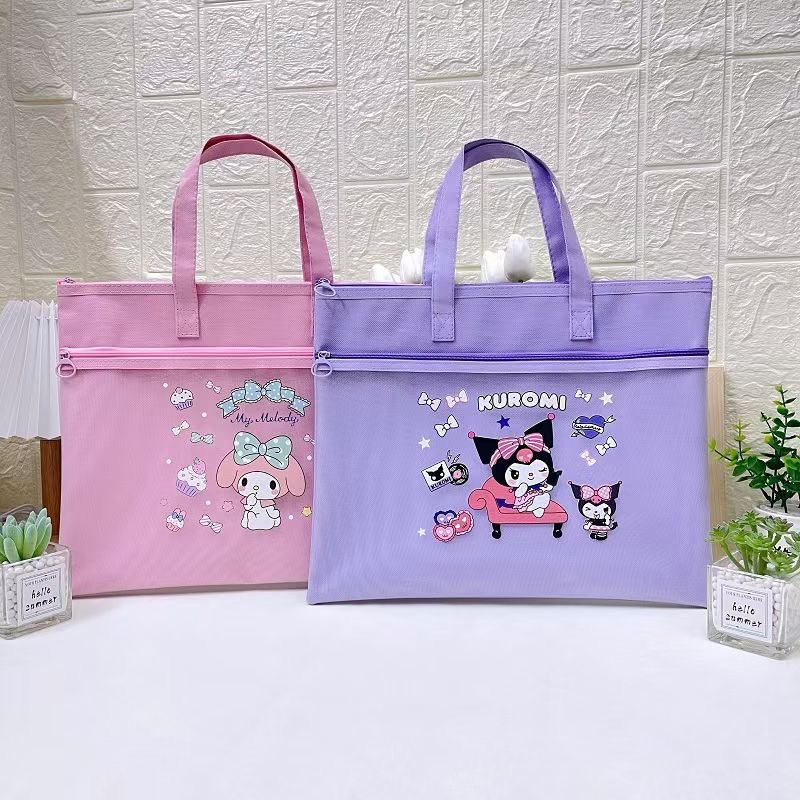 Foreign Trade Sanrio Clow M Portable Tuition Bag File Bag Big Ear Dog Melody Material Test Paper Buggy Bag Batch