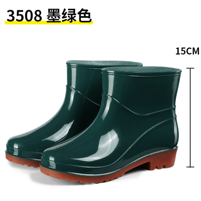 PVC Beef Tendon Thick Soles and Velvet Short Rain Shoes