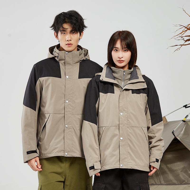 Shell Jacket Men's and Women's Shell Jacket Three in One Two-Piece Set Waterproof Warm Work Clothing Universal Work Clothes Custom Logo