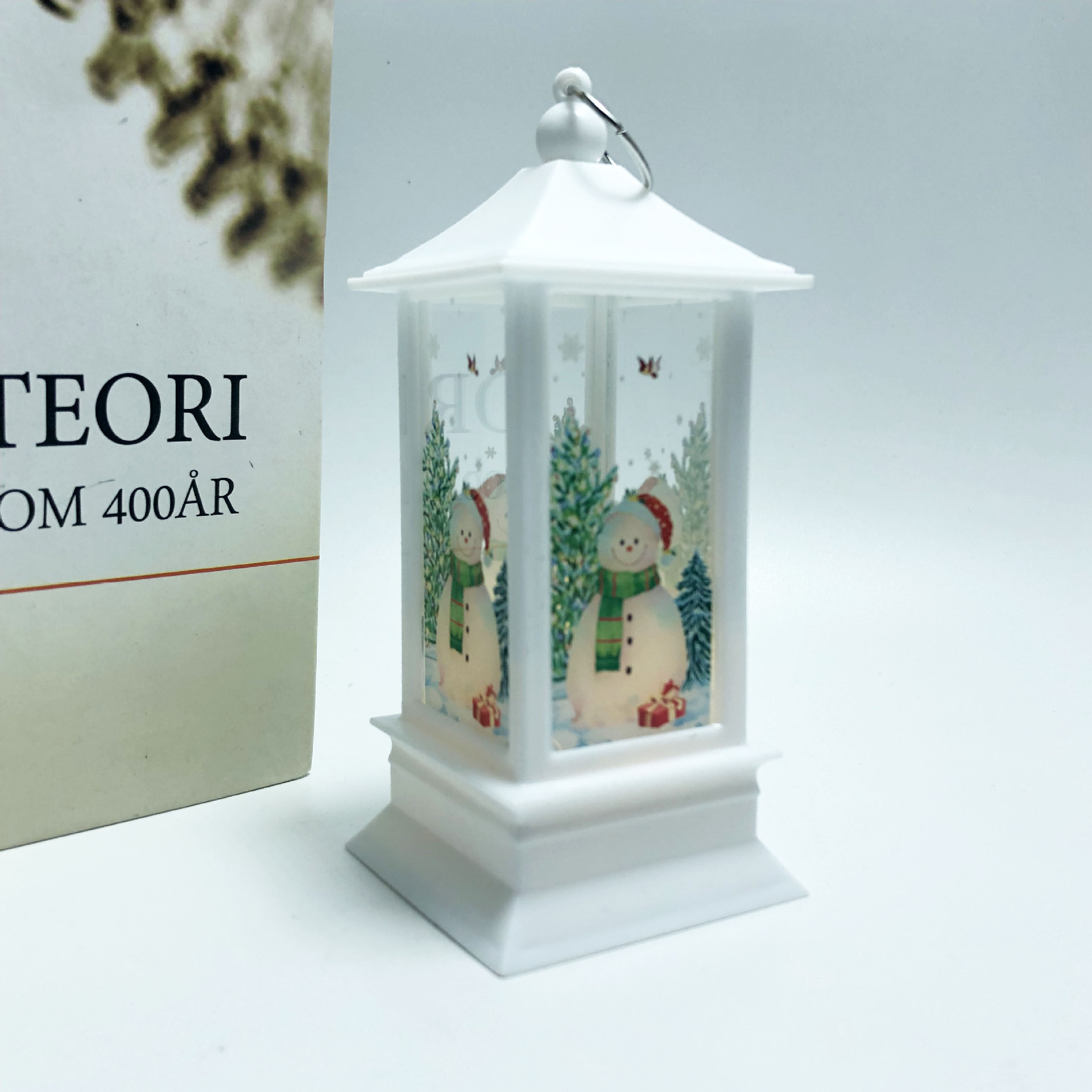 Cross-Border Christmas Storm Lantern Flame Lamp Square Light Candle Light LED Lamp Interior Small Storm Lantern Christmas Decoration Ornaments