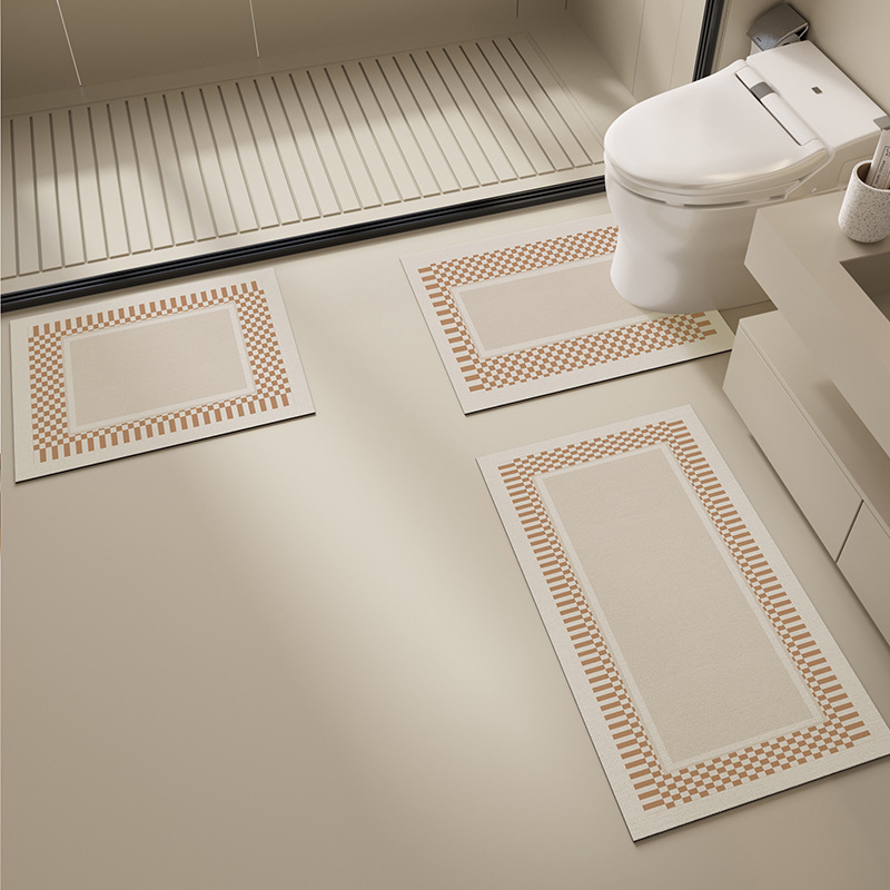 Toilet U-Shaped Floor Mat U Bathroom Toilet Affordable Luxury Style High-End Non-Slip Carpet Three-Piece Set Wash Basin Absorbent Floor Mat