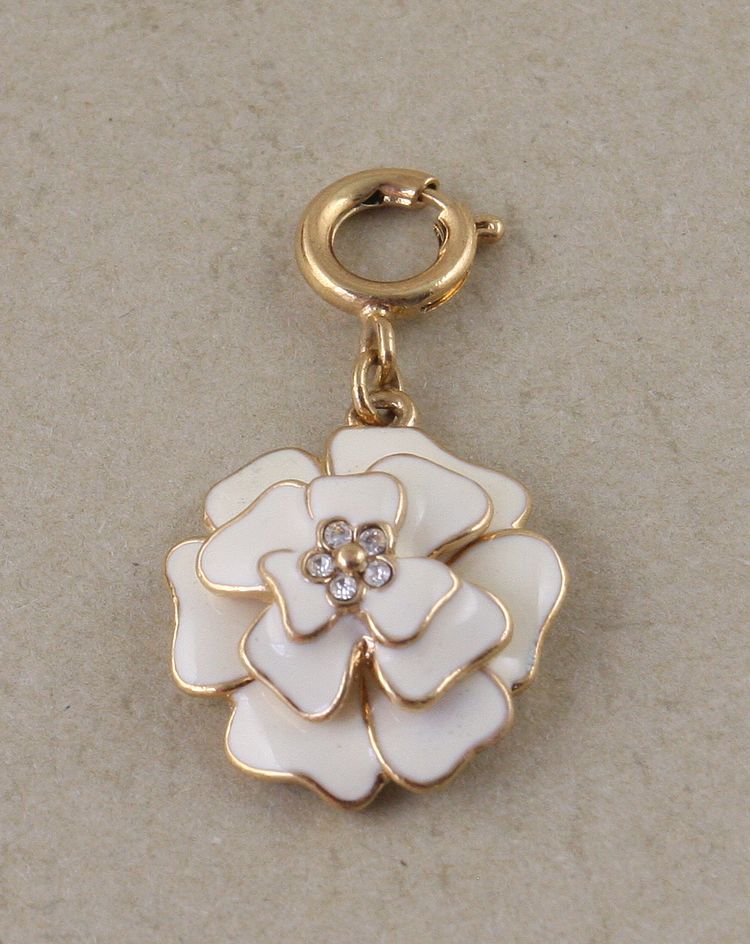 包邮全单包邮 欧美风格 sd复古做旧中古风 白色珐琅釉花朵项链坠