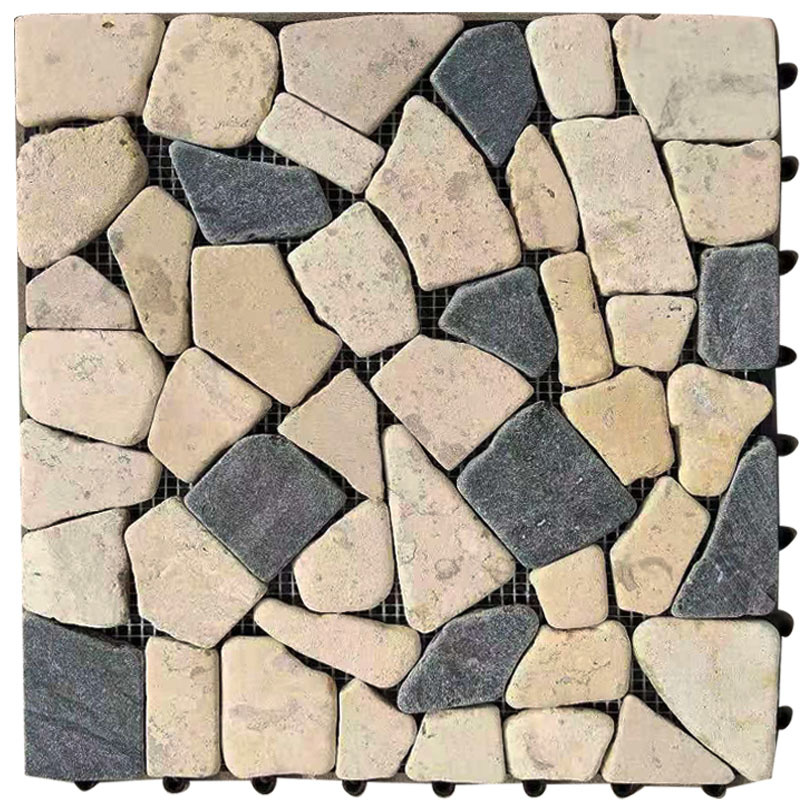 大理石拼接地板复合石材地板带卡扣户外带底托招石材代理