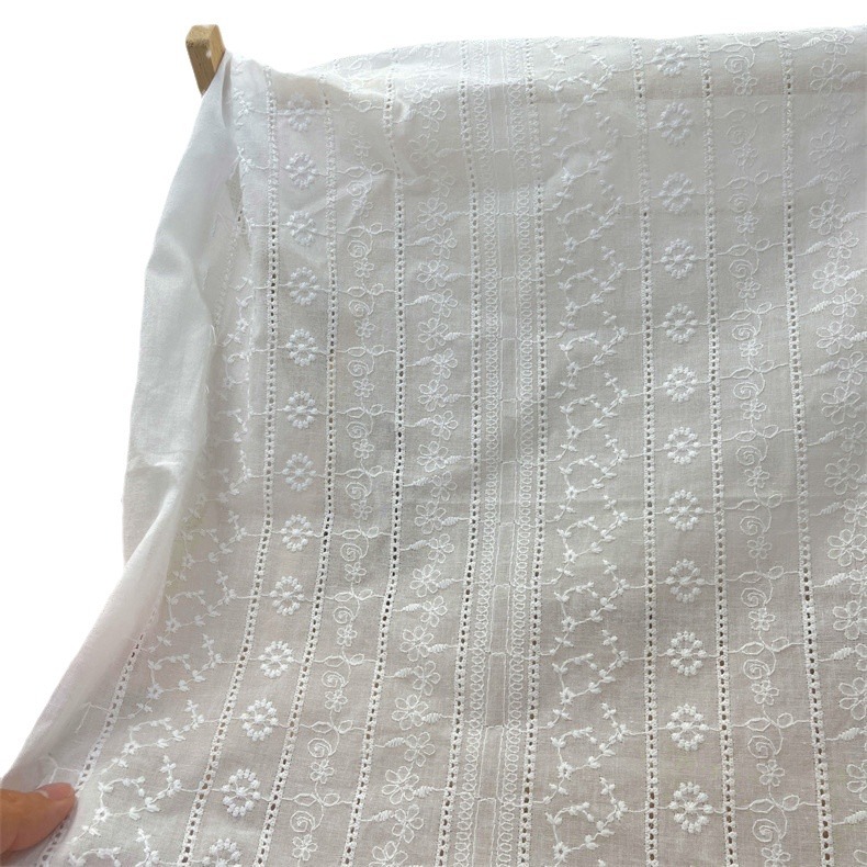 cotton lace hollow embroidered fabric fabric clothing and dress cotton perforated water soluble embroidered lace fabric