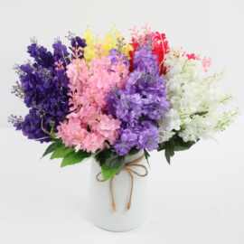 仿真五叉风信子薰衣草假花家居餐厅摆放隔断花婚礼引路花批发