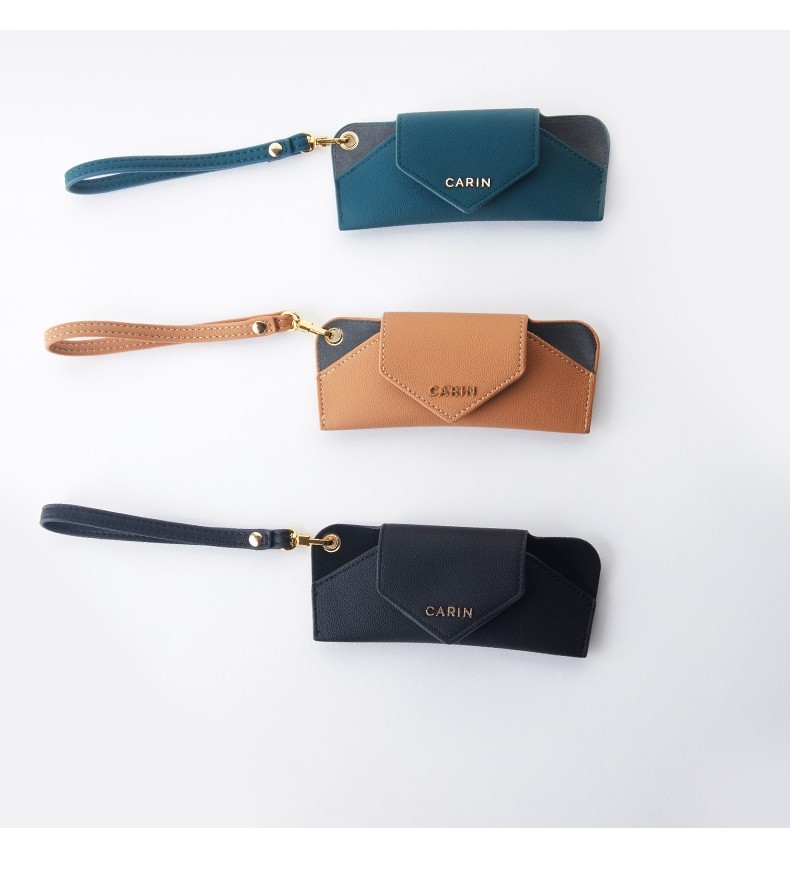 2021新款卡琳carin眼镜盒太阳眼镜收纳盒清爽软包带眼镜布包邮