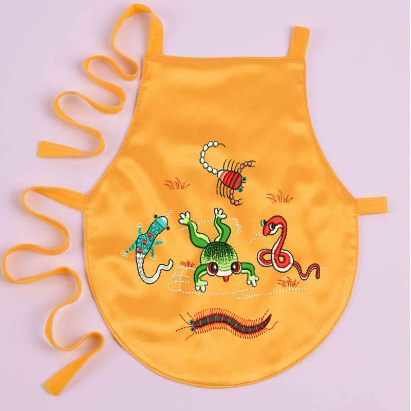 端午节宝宝衣服五毒肚兜黄马褂百天满月老虎婴儿五毒衣五毒服周岁