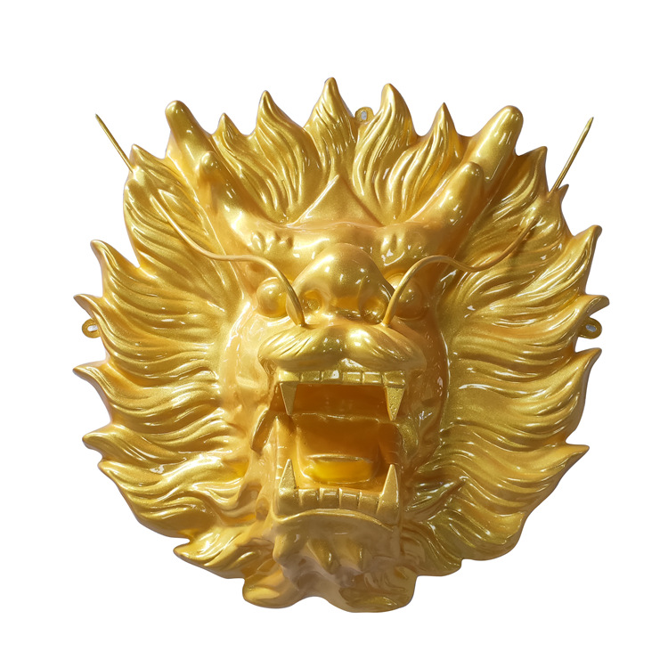 广州玻璃钢厂家批发零售玻璃钢可喷水高浮雕龙头雕塑一件可发