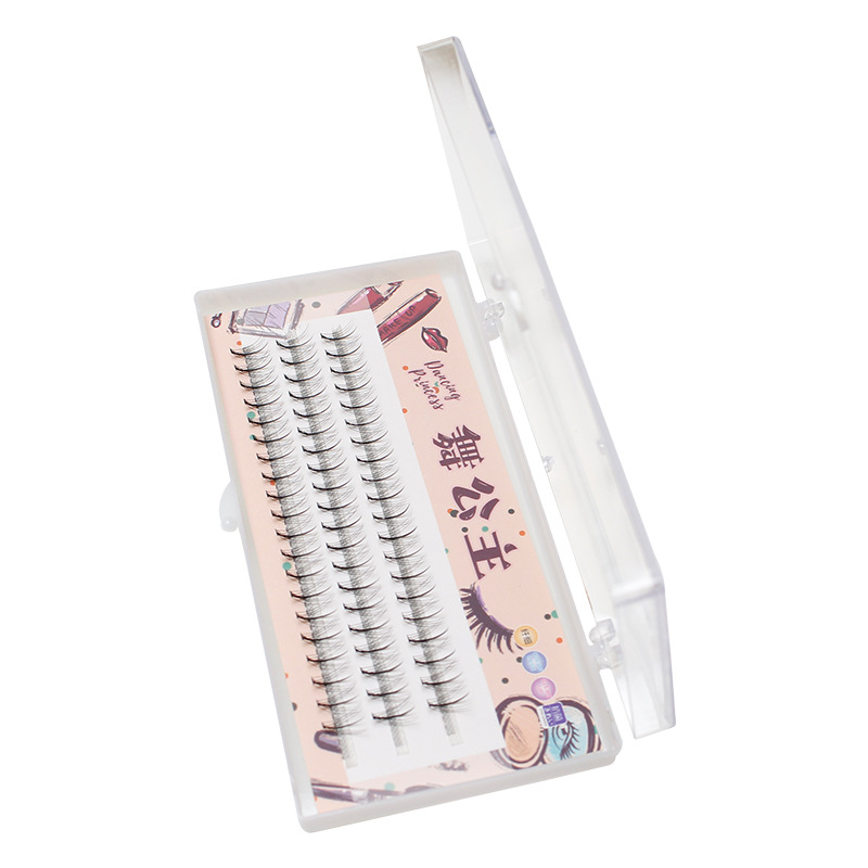 Dingsen False Eyelashes Factory Stable Supply Segment Female Natural Eyelash 3 Rows Sandwich Single Cluster Individual False Eyelash Grafting