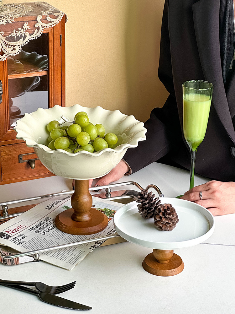 花瓣边的高脚水果盘客厅家用茶几干果盘糖果盘甜品台展示架-阿里巴巴