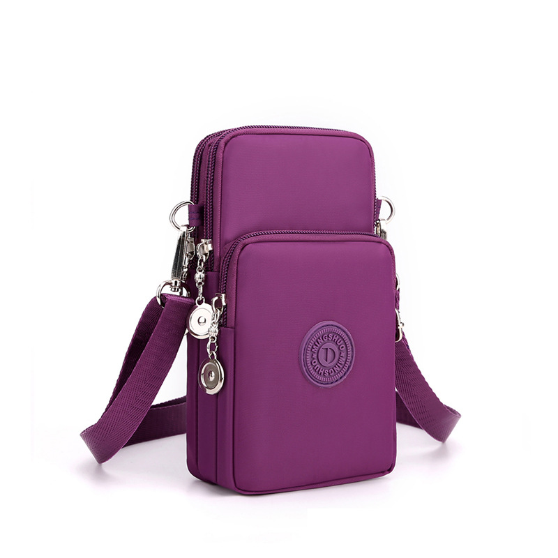 Cross-Border New Arrival Mobile Phone Bag Female Cross-Body Oxford Cloth Crossbody Small Bag Mobile Phone Bag Vertical Mini Coin Wrist Bag