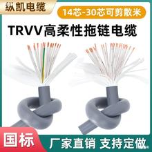 TRVV高柔性拖链电缆线14芯16芯20芯24芯25芯26芯30芯0.3/0.5平方