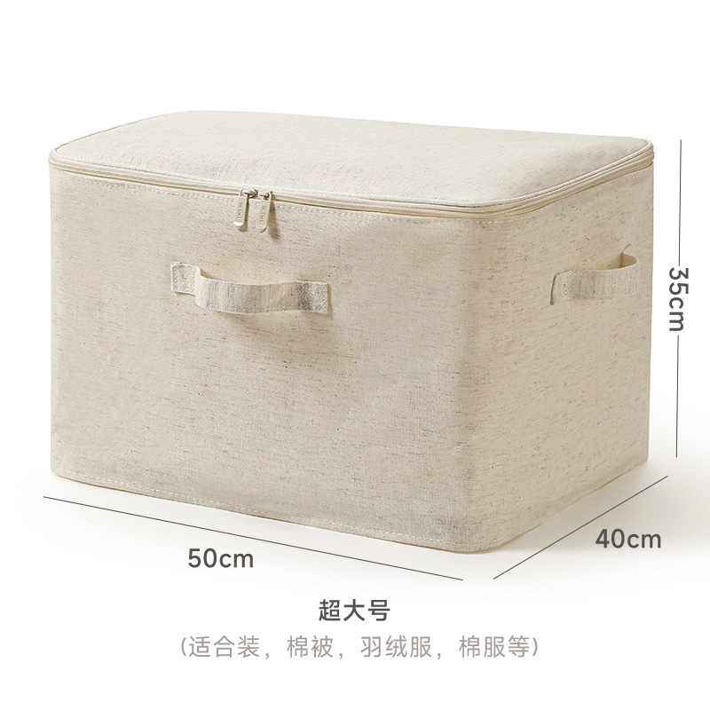 Anqin Tianshan Cotton and Linen Cloth Storage Box Foldable Quilt Clothes Wardrobe Underwear Organizing Folders Cotton and Linen Storage Box