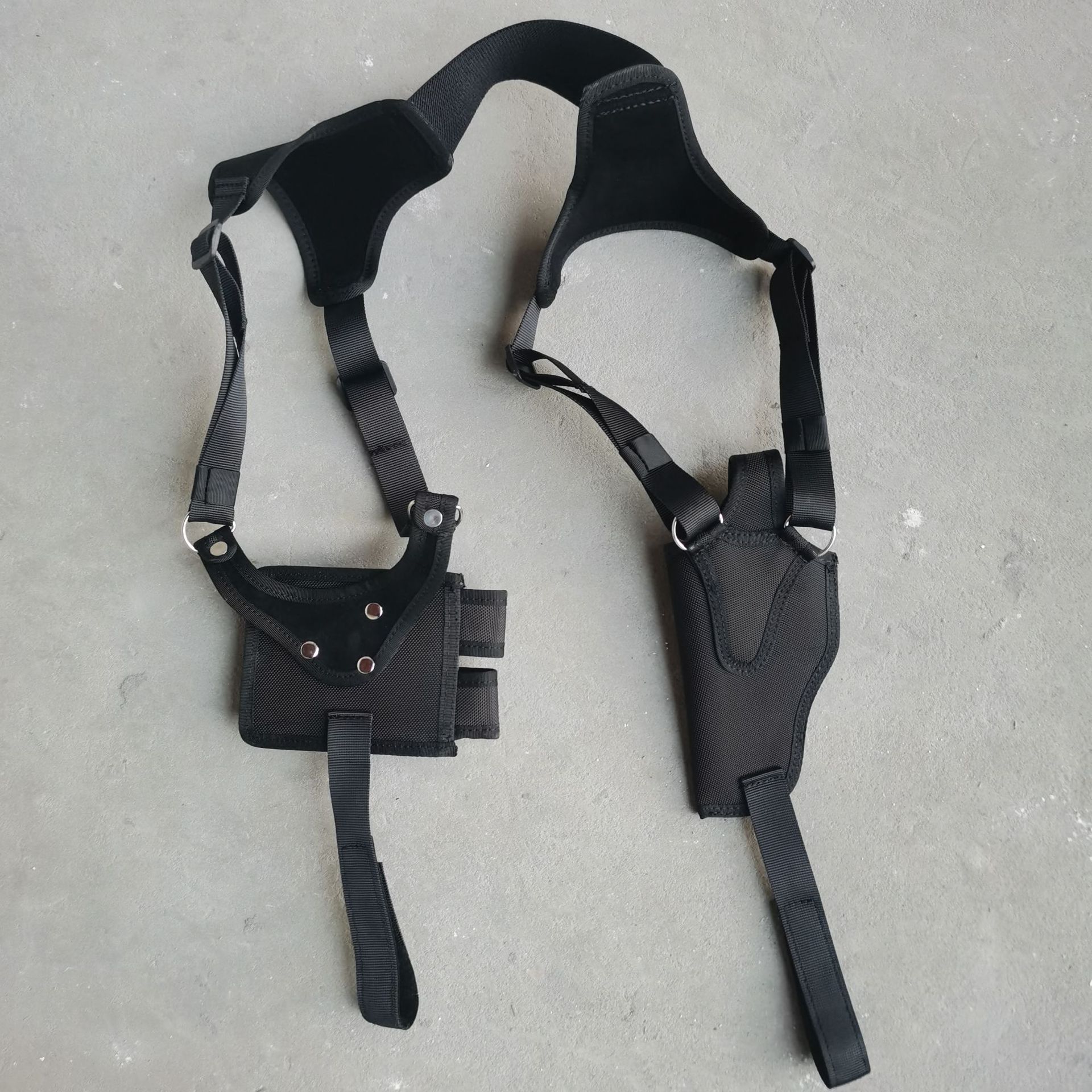 水平拔枪左右手枪套跨现货直销隐形 牛津布腋下92式战术枪套