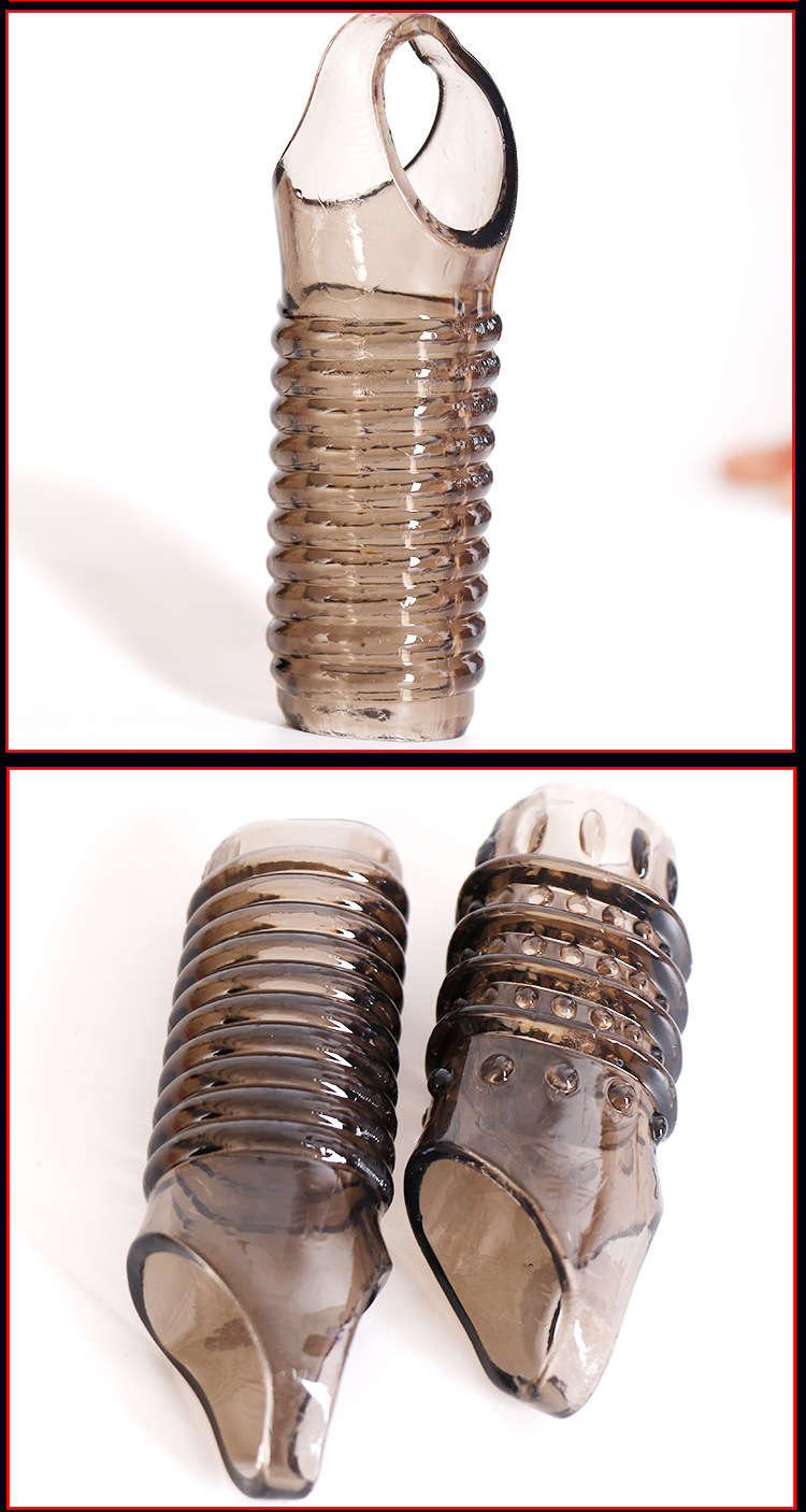 男用狼牙水晶套 锁精环 阳具包皮阻复环 加粗加长阴茎套 成人用品