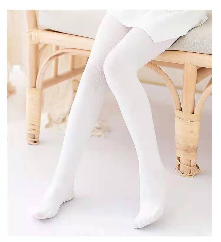 Spring and Summer Thin Velvet 90D Pantyhose White Children's Professional Leggings Ballet Children's Dance Socks