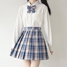 【刺篇】jk制服日系长袖角襟丸襟衬衫 基础款黑白尖领圆领衬衫 女