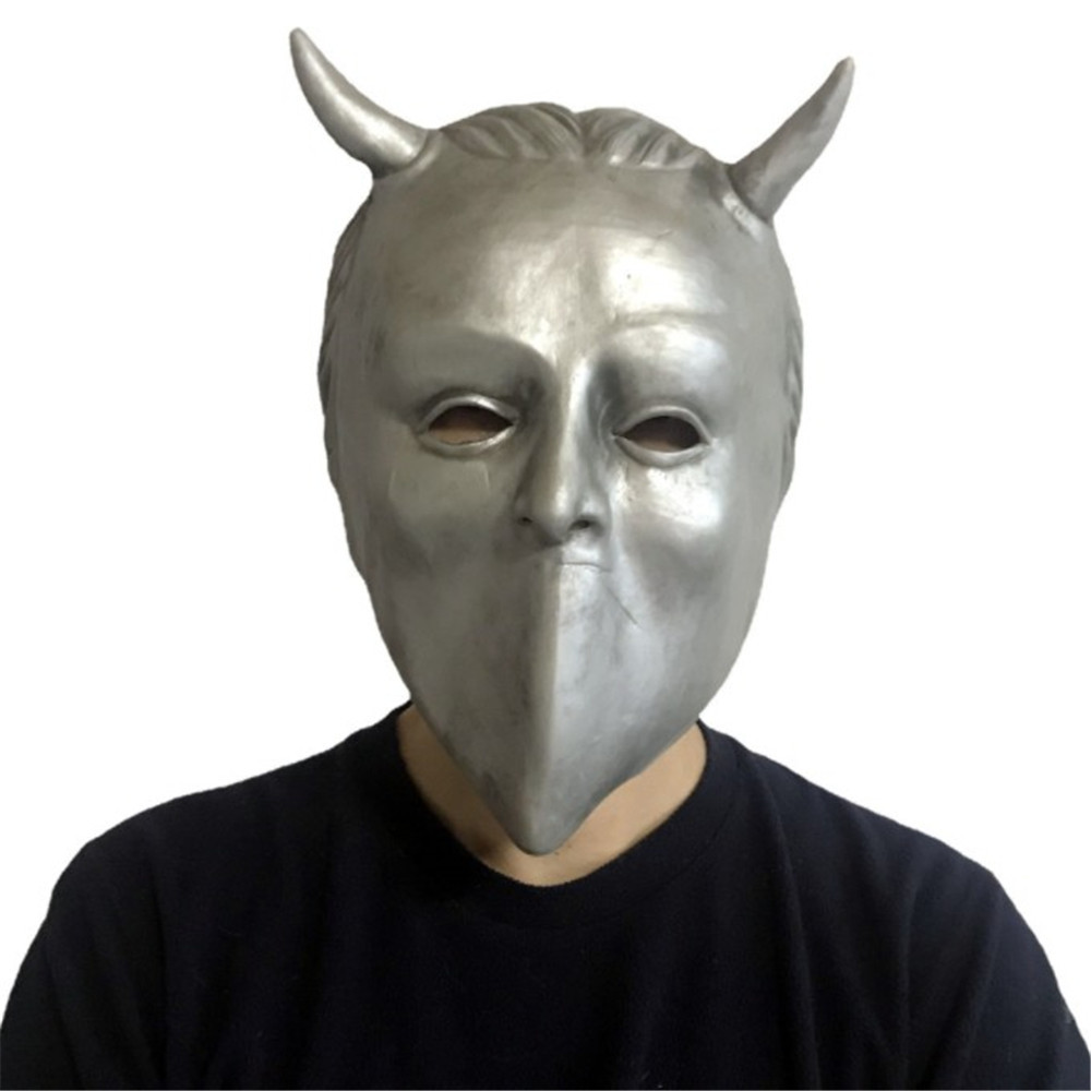 金属幽灵乐队面具摇滚头套万圣节舞台装扮脸谱面罩银色ghost mask