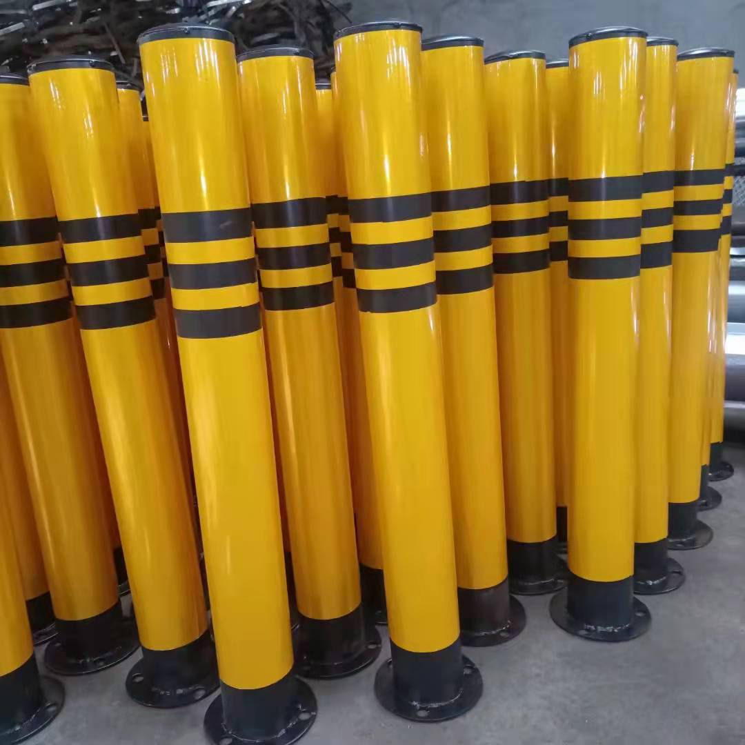 小区反光防撞柱 钢管隔离柱 隔离桩警示柱 警示桩 隔离防护警示柱