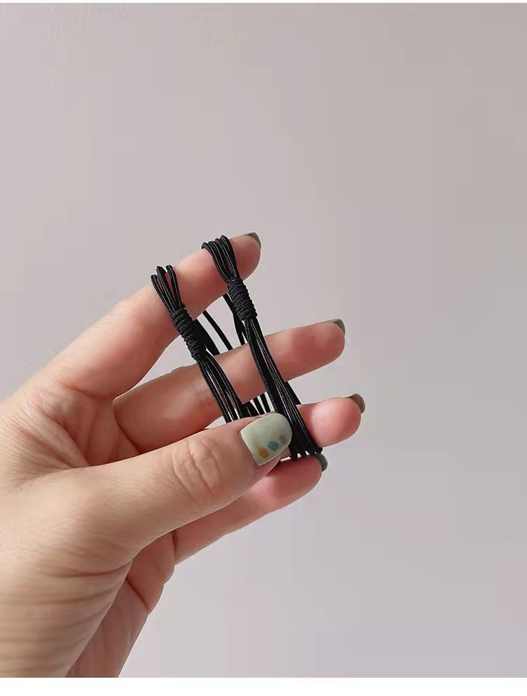 经典款女头绳韩版简约结实儿童黑色皮筋高弹力耐用不伤发少女发圈