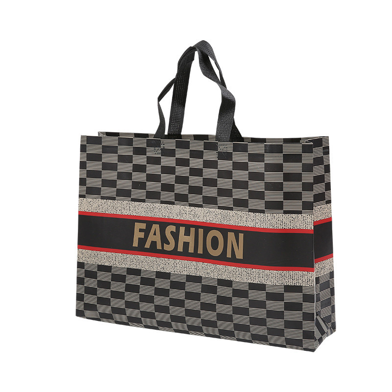 Spot Goods Non-Woven Gift Bag Wholesale Fashion Clothing Store Promotional Handbag Film Tote Bag Can Be Printed Logo