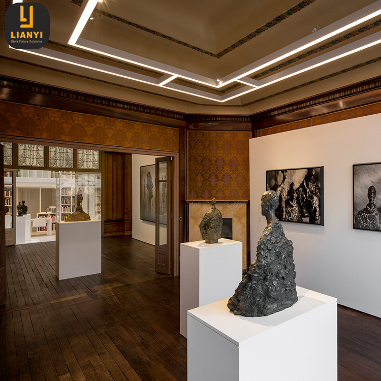 工厂定制博物馆展柜文物展览独立柜白色烤漆展台文物艺术品展示台