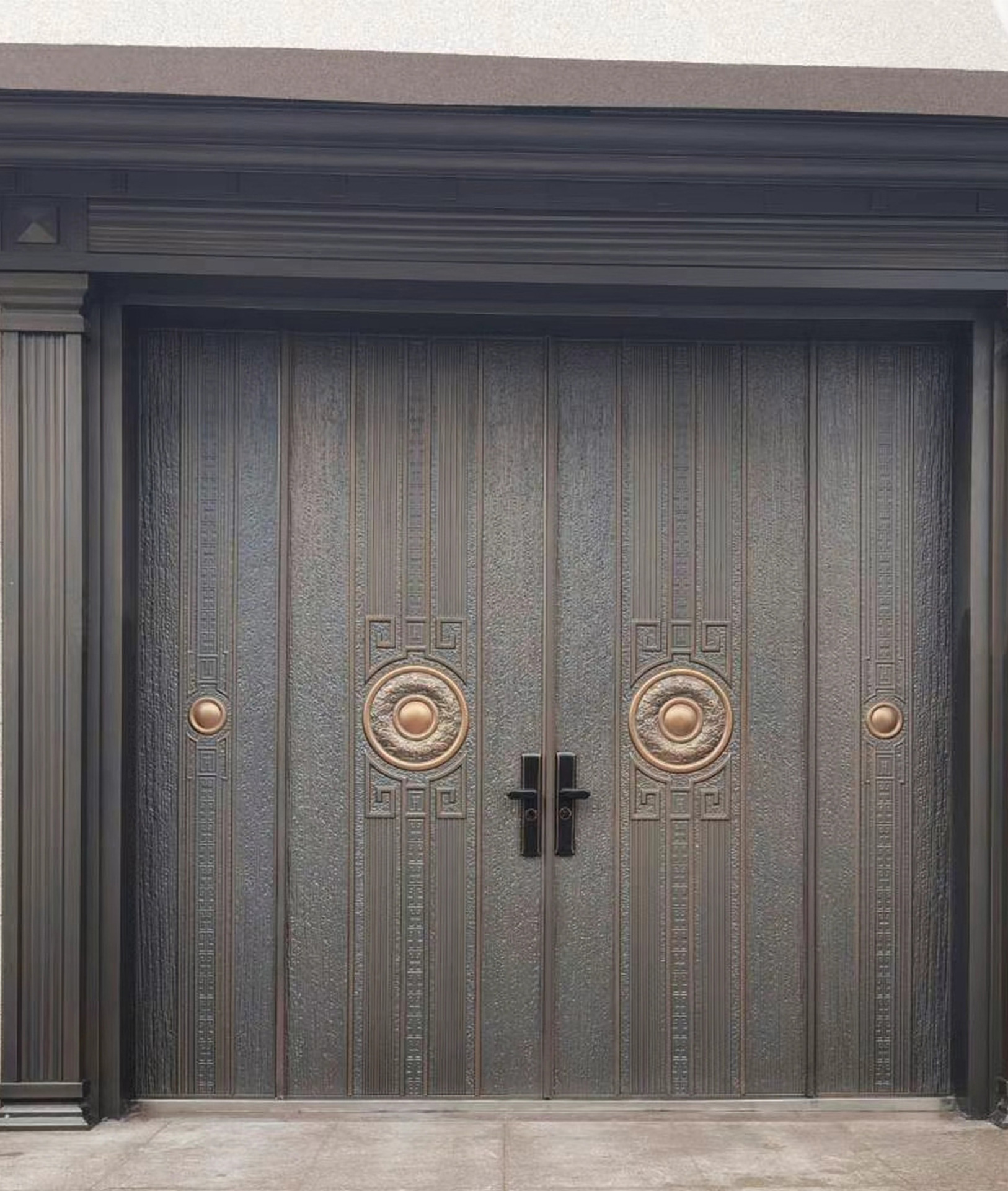 农村自建别墅大门双开铸铝门庭院入户防盗门铜门进户别墅门定 制