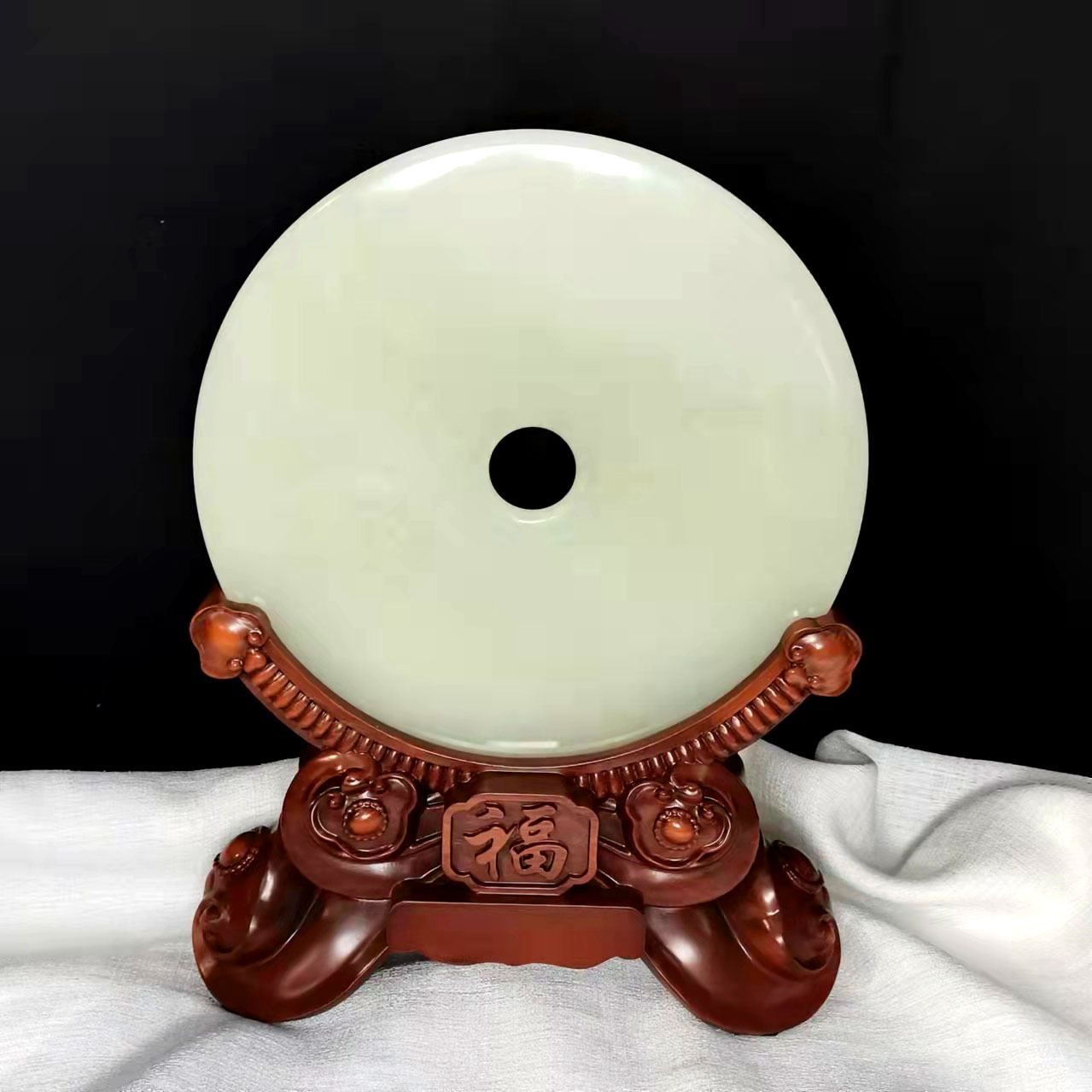 新款如意底座原矿玉石平安扣摆件节日送礼商务礼品办公室摆件客厅