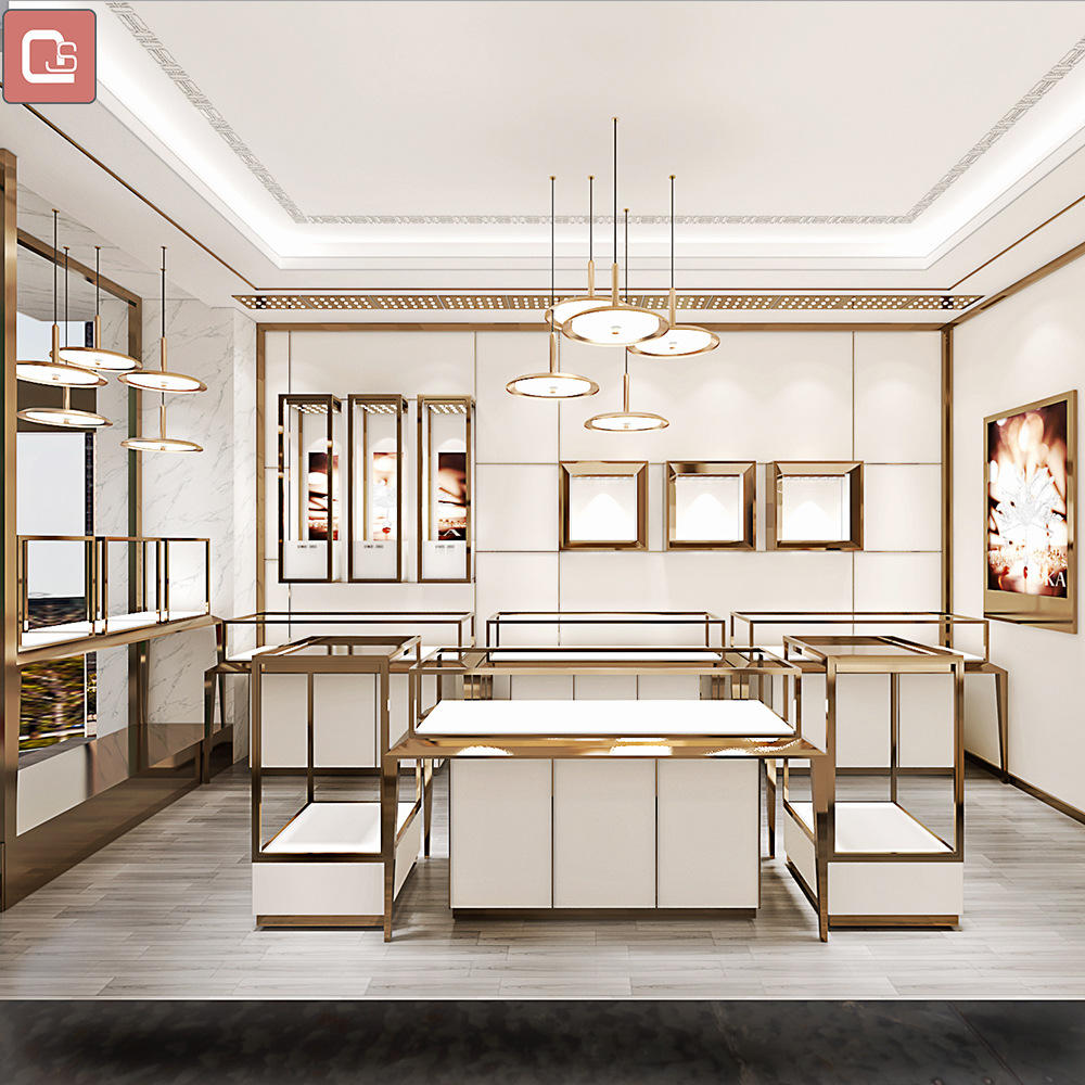 定制高端奢侈品珠宝首饰展示柜异形烤漆珠宝展示柜首饰玻璃展柜