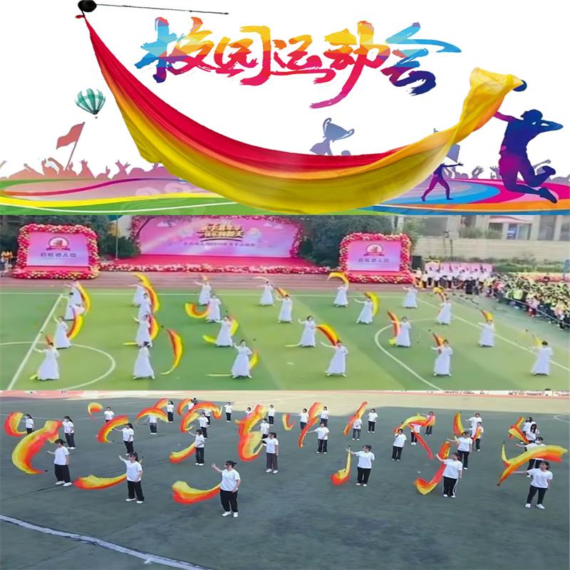 运动会入场创意道具纱球彩带甩球纱巾开幕式活动舞蹈专用演出彩绸