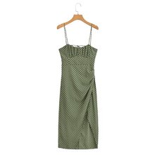 2023欧美风春女装新款绿波点吊带连衣裙  1430