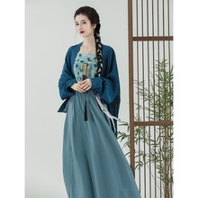 新中式国风改良汉服披肩配吊带连衣裙两件套高级感女装冷淡风裙子