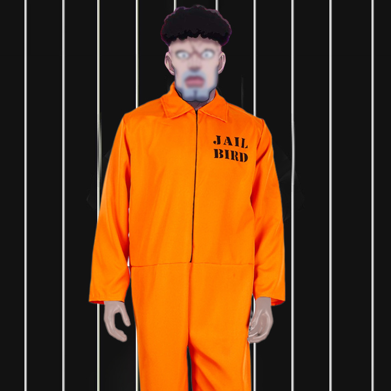 新品美国男囚犯服跨境万圣节男士成人游乐园cosplay角色扮演服装