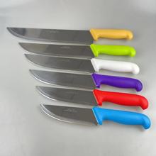 六色彩柄不锈钢厨师刀 水果屠宰牛羊切片刀 厂家直销专供外贸刀具