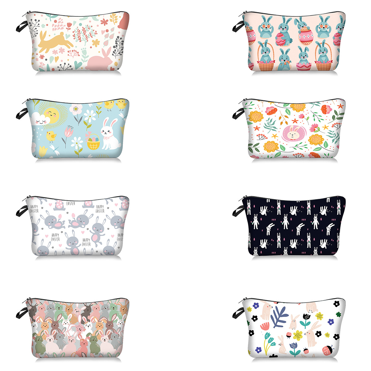 Cross-Border New Arrival Cartoon Cute Rabbit Series Sunflower Easter Rabbit Cosmetic INS Style Bag Handheld Storage Wash Bag Lazy Portable Travel Bag