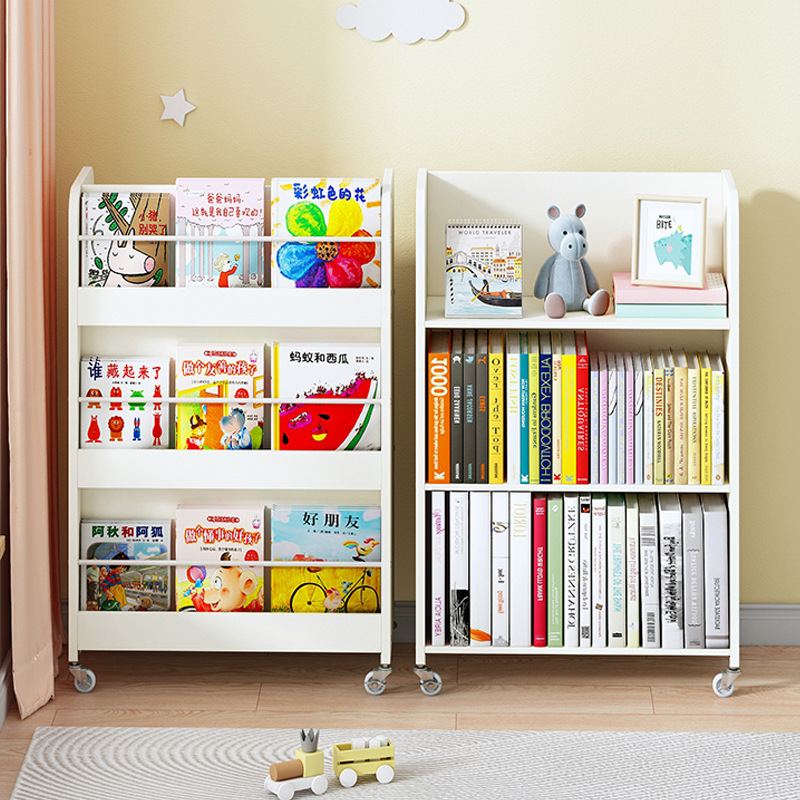 儿童书柜收纳置物架柜子大容量简易宝宝绘本架儿童房收纳柜书架