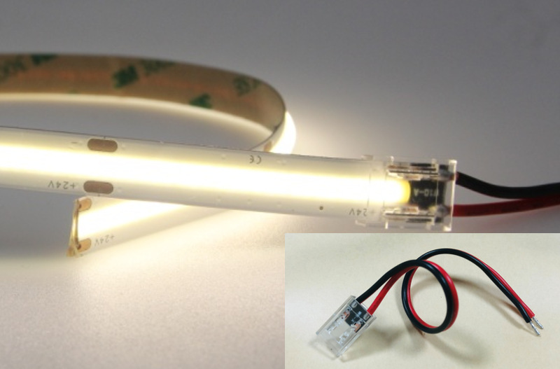 90高显指cob灯带免焊接头24v8mm板宽320灯12v线性灯led软性橱柜灯