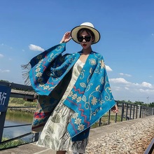 民族风斗篷披肩披风围巾两用女保暖丽江青海湖西藏旅游拍照外套