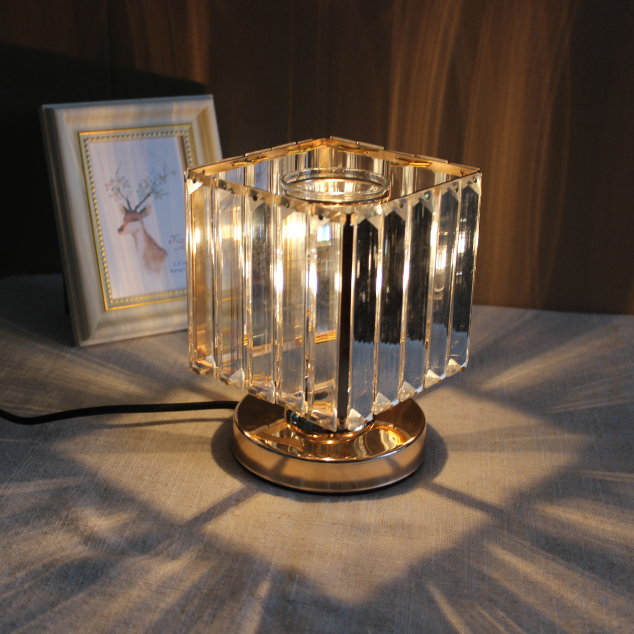 插电香薰融蜡灯家居创意床头柜水晶台灯美容院香氛精油香薰灯蜡烛